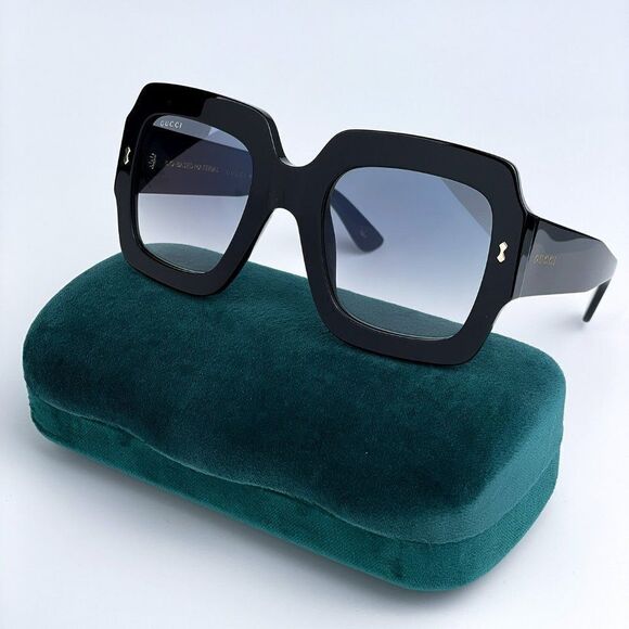 NEW Gucci GG1111S 001 Black Grey Gradient Square Unisex Sunglasses - Picture 1 of 14